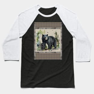 Plaid Bear Quilt A Baseball T-Shirt